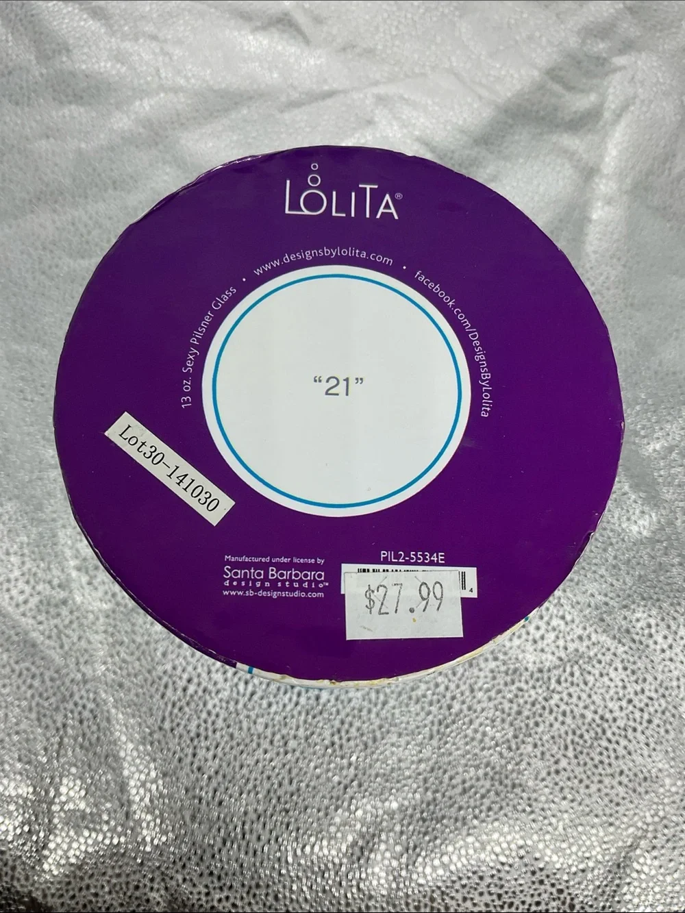 Lolita Age 21 'Love My Sexy Pilsner' Hand-Painted Glass - New